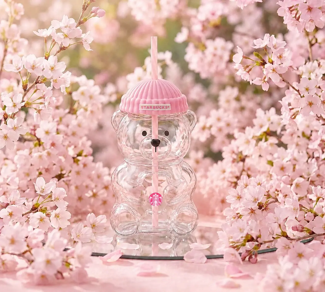2026 Starbucks Limited Edition Barista Pink Bear Glass Tumbler — The Perfect Gift 590ml