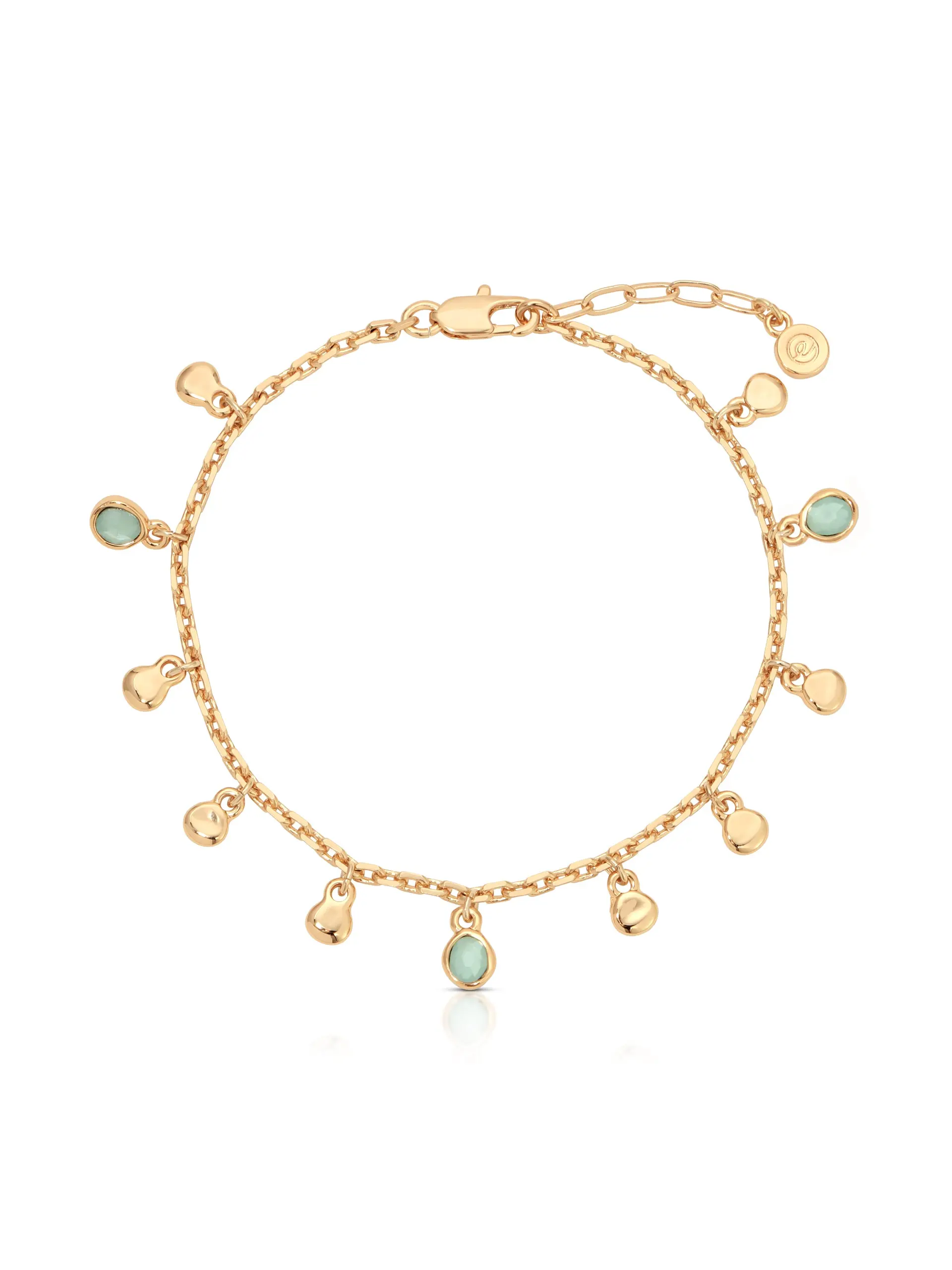 Sea Glass Anklet – 18K Gold Plated Coastal Charm Anklet for Women | Beach-Inspired Dainty Jewelry with Glass Charms