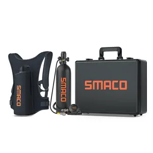 SMACO Mini Scuba Tank 1.9L – Portable Scuba Cylinder Kit for Underwater Breathing, Diving & Work, Reusable with Carry Bag