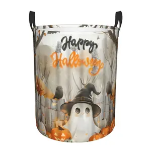 Large Capacity Foldable Laundry Basket - Halloween Laundry Hamper With Witch Cats, Pumpkins, Spill-Proof Clothes Bin, Space-Saving Organizer, Dorm, Bathroom, Laundry Baskets, Halloween Basket, Fall Basket, Halloween Baskets, Spooky Basket