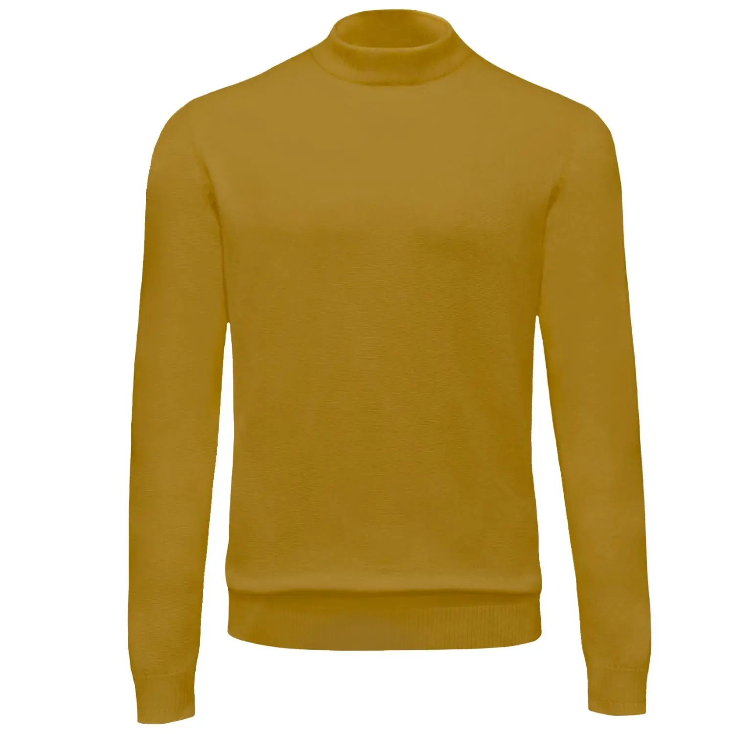 Men’s Mustard Knit Mock Neck Sweater