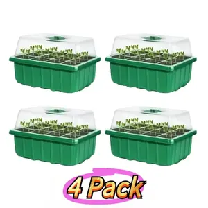 New 4PCS lightweight plastic plant growth kit, suitable for greenhouses and gardens, for indoor/outdoor use, no electricity required, classic design, gardening planting, transparent design, sturdy structure, mini greenhouse, seedling starter tray, plant p