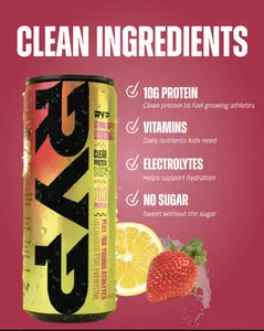 RYP Clear Protein Soda- 10g of Protein Per Can - Strawberry Lemonade - 12 Pack
