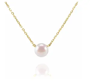 PAVOI Handpicked AAA+ Freshwater Cultured Single Pearl Necklace Pendant - Gold Necklaces for Women
