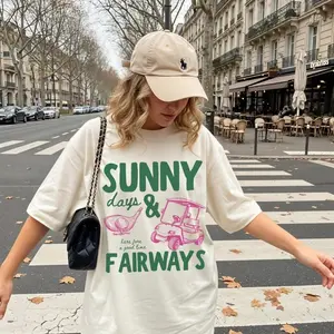 Comfort color Sunny Days and Fairways T-Shirt, Golf Shirt, Golf Lover Gift, Summer Graphic Tee