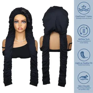 YGwigs Pantyhose Bonnet for Sleeping –2 in 1 Long Hair & Braids Protection & UV Shield, Breathable & Water-Resistant