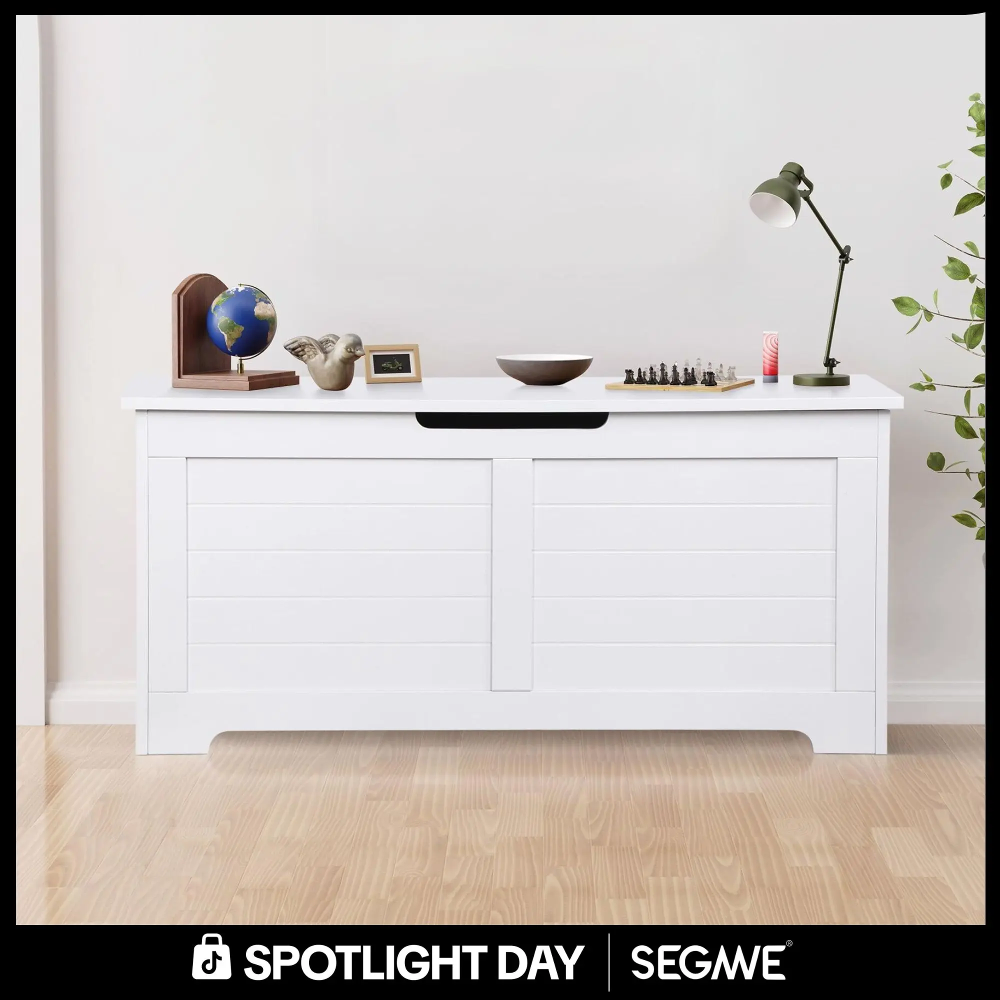 Segawe Modern Lift-Top Entryway Storage Chest Furniture - MDF Frame (30in/39.4in), Side Handles, White Home Decor, Living Room Storage Organizer, Kids Room Stuff Organizer,summerwins,dorm essentials