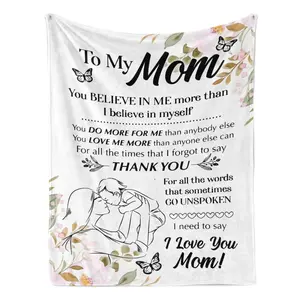 To My Mom Blanket Thank You Gift for Mother's Day Emotional Support Cozy Throw Blanket for Women Soft Fleece Love You Mom 2026