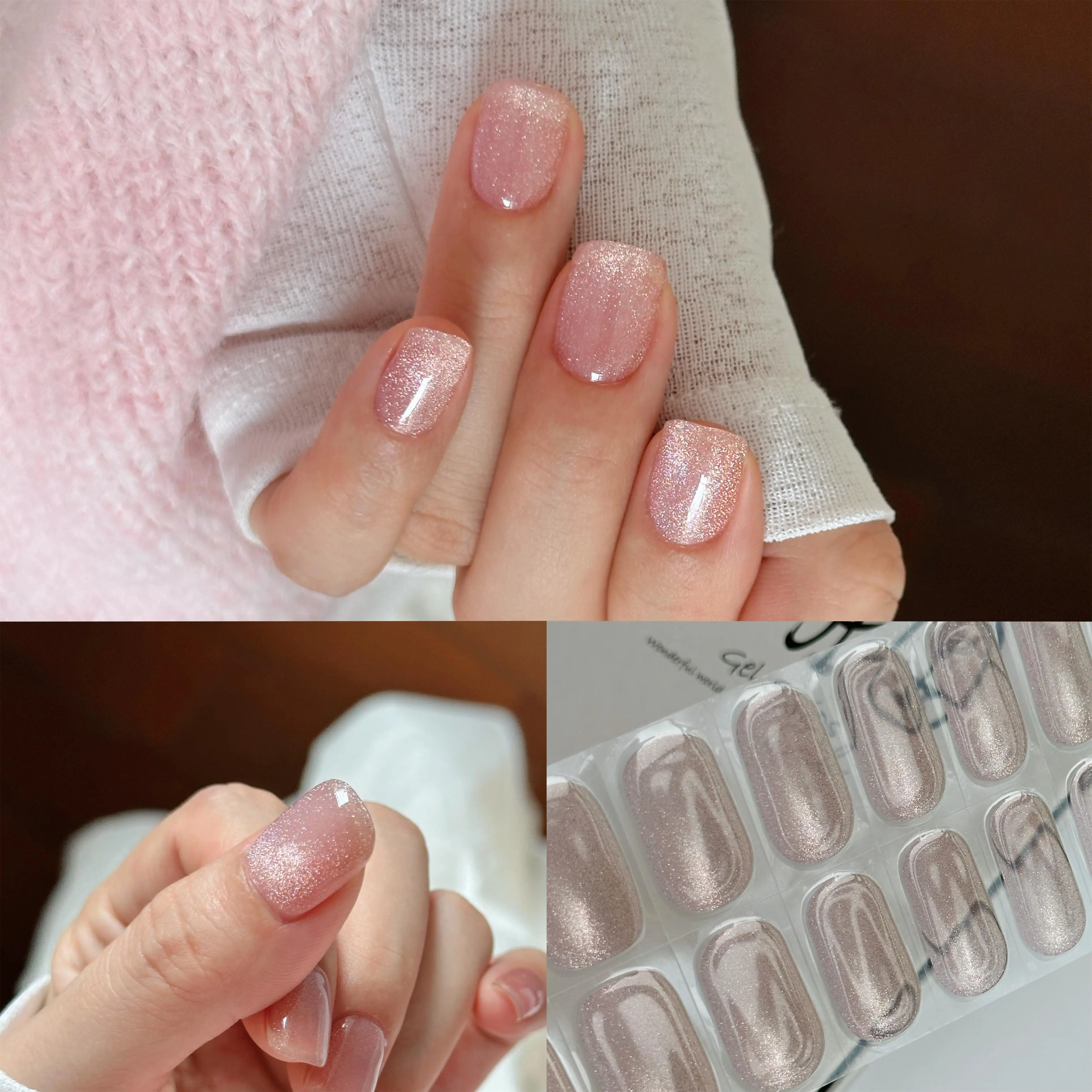 KiWi Semi-Cured UV Gel Nail Strips - Moonstone, 20pcs Wraps for Home DIY Manicure (Beauty & Personal Care, Nail Care Accessory)