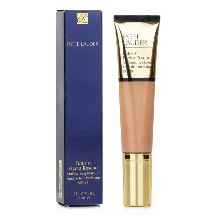 ESTÉE LAUDER Futurist Hydra Rescue UV-Protective Radiant Foundation, Concealer SPF 45 - #4N1 Shell Beige for Flawless Coverage, Nourishing