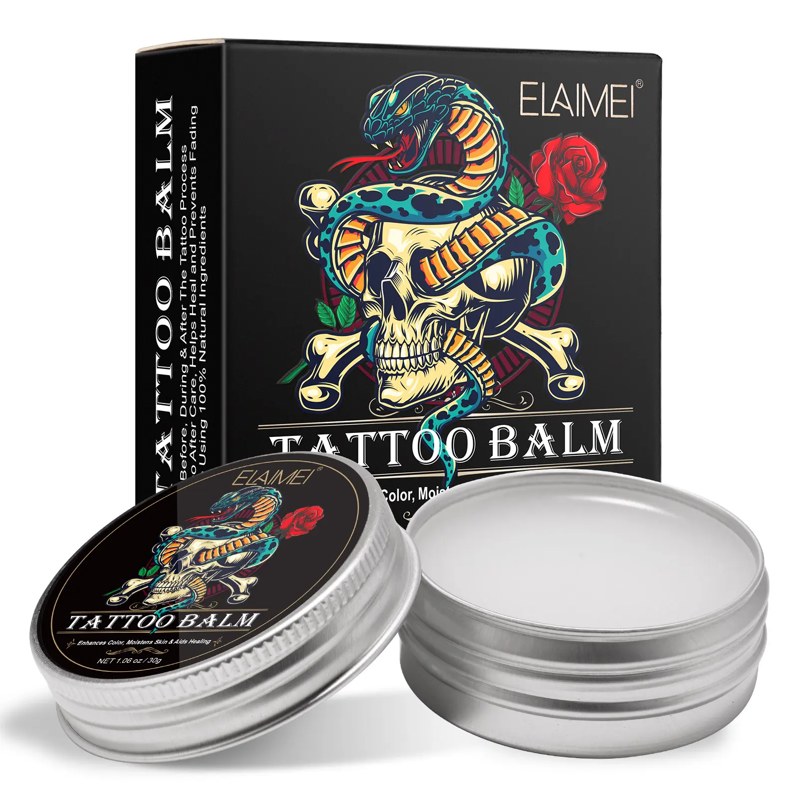 Elaimei Tattoo Care Cream, Tattoo Healing Cream, Moisturizing Balm for Tattoos, Aftercare Treatment, Heals & Protects Skin, Tattoo Protector, Suitable for All Skin Types, Tattoo Aftercare Cosmetics, Tattoo Ointment