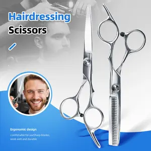 Hair Cutting Scissors Thinning Shears Kit Professional Barber Hairdressing Texturizing Salon Razor Edge Scissor  Stainless Steel Hair Styling Tools