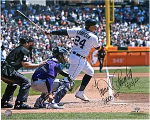 Miguel Cabrera Detroit Tigers Autographed 16'' x 20'' 3000th Hit Photograph with "3000th Hit" and "4-23-22" Inscriptions - Fanatics Authentic Certified