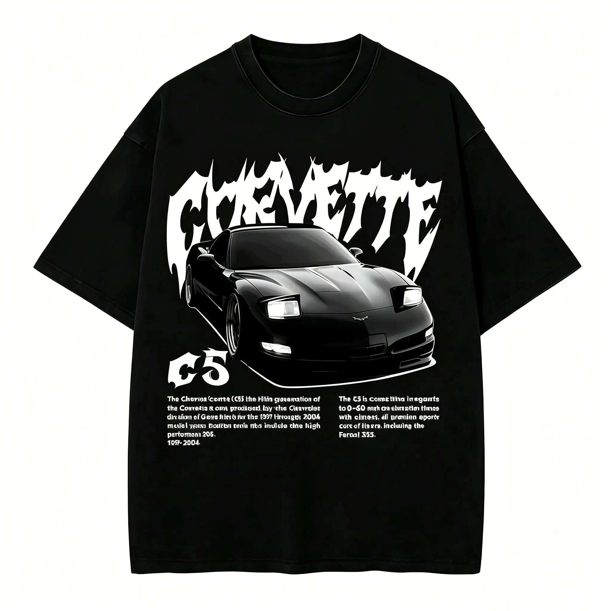 Corvette C5 T-Shirt, Retro Car Graphic Tee, Y2K Streetwear Shirt for Car Enthusiasts, Vintage Chevy Racing Fitted Crewneck Soft Classic Cotton graphic tee zac brown sphere las vegas merch funny t shirt Casual Tshirt