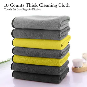 10 Counts Thick Cleaning Cloth,Towels for Cars,Rags for Kitchen,Lint Free Microfiber,Polishing Waxing Dry for Cars Absorbent Towel,Rags for House