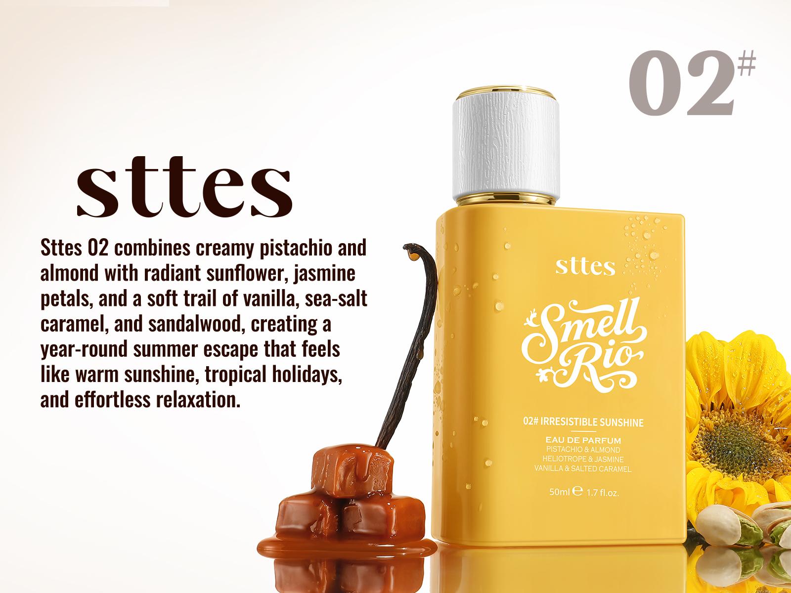 New!50ml Sttes Perfume 02 Irresistible - Perfume for Women - Pistachio, Vanilla & Salted Caramel Eau de Parfum 50ml,back to school