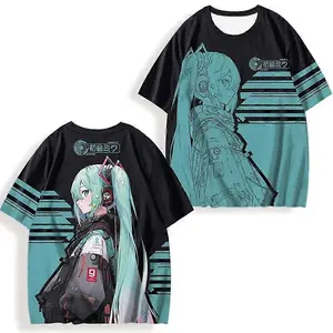 Cyber Anime Girl Graphic T-Shirt, Futuristic Techwear Style Tee, Cool Otaku Streetwear Shirt for Men Women Unisex, Japanese Aesthetic Oversized Tee S-3XL