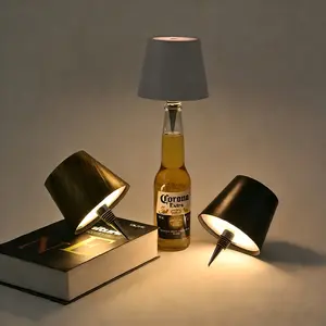 Rechargeable USB Wireless LED Bottle Lamp, 3 Color Temperatures, IP54 Waterproof Mini Decorative Lamp for Home, Party Gift (Home & Festive Party Supplies)