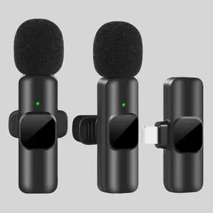 Professional Wireless Collar Clip Microphone for iPhone/iPad/Android Smartphones, Omnidirectional Condenser Recording Mic for Interview Vlogging Video Podcasts