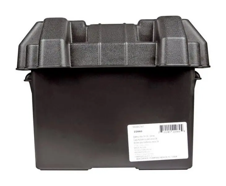 Seachoice 22060 Plastic Rectangular Battery Storage Box, 10.5x7.25x10 in, Fits Series 24 Batteries