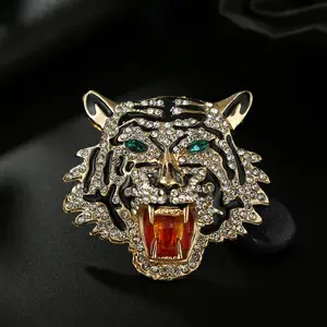 Baroque Luxury Beautiful Tiger Animal Design Men's Women's Brooch Pins