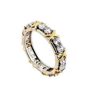 Eternity Ring Double Tone 925 Sterling Silver