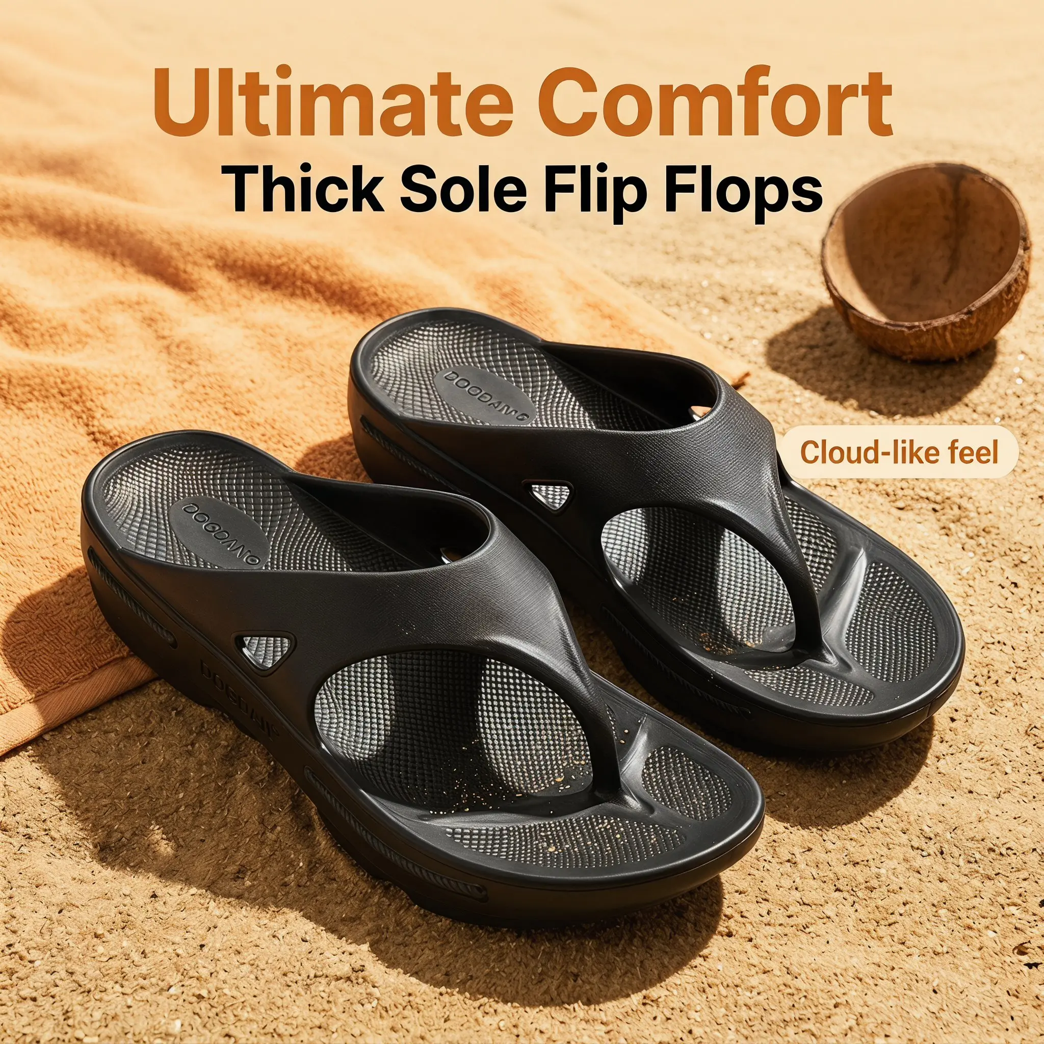 Zovrwin Women's Flip Flops Thong Cushion Sandals Toepost Slippers