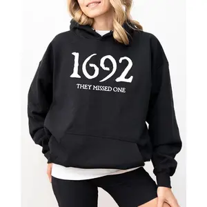 1692, They Missed One, Skeleton, Ghost, Witch, Skull, Spooky, Aesthetic, Meme, Halloween, Costume, Hoodie, Hooded Sweatshirt