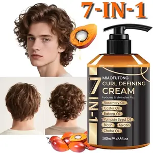 Men's Favorite 9.468fl.oz Curl Defining Cream with Moroccan Argan Oil, Coconut Oil & Shea Butter for Long-Lasting Bounce - Perfect for Leslie Waves, Curly and Loose Curls, Hydrates & Enhances Definition while Smoothing Frizz - Essential Travel Gift for Bo