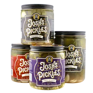 4 Pack - Variety "Starter Pack" - Heritage Dill Whole & Slices, Hot Dill, Jalapeño Slices | ships on ice Mon-Wed