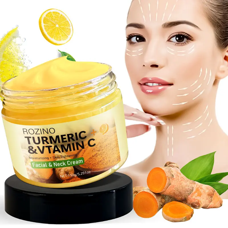 150g Turmeric Vitamin C Face and Neck Cream ROZINO Facial Moisturizing, Deep Moisturizing Repair, Moisturizes and Tightens, Brightens and Revitalizes The Skin, Providing A Luxurious and Repairing Experience for The Face and Neck