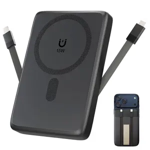 10000mAh MagSafe Magnetic Portable Charger - 22.5W Fast Charging Slim Power Bank with Foldable Phone Holder Stand, Digital Display, Removable Cable, 5000-10000mAh Multiple Device Charging for iPhone 17/16/15/14 Series