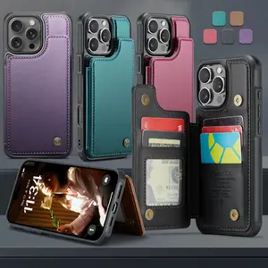 PU Leather Phone Case with Card Slot, 1 Count Phone Case with Stand Function, Mobile Phone Accessories for iPhone 16 16 Pro Max 16 Pro 16 Plus Series