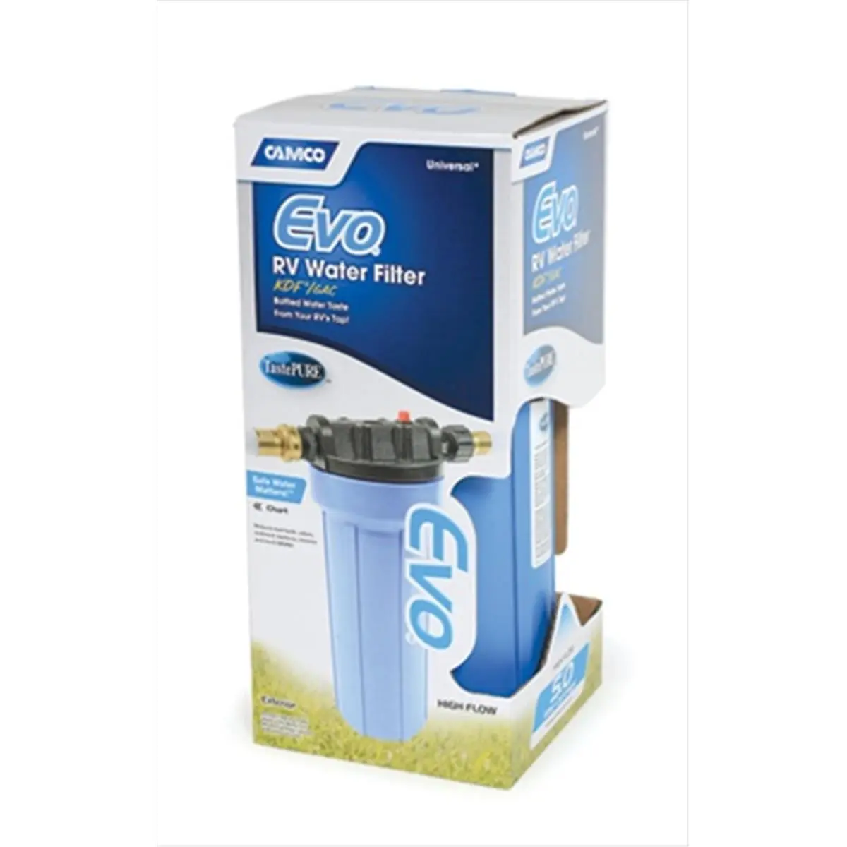 CAMCO Evo 12-in Odor-Removing Dual Stage Household Filter with Sediment & Refill Capabilities, Filter Technology for Kitchen Appliances, Sediment Filter Water Filters