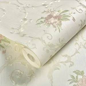 Floral Pattern Wallpaper, Vintage Self Adhesive Wallpaper, Peel and Stick Wallpaper Designs, Removable Wall Sticker, Wall Decor for Home Living Room Bedroom