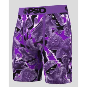 PSD Mens Sour Patch Kids Grape Boxer Brief - Standard Length 7 Inch Inseam, Soft and Breathable Poly Blend Fabric