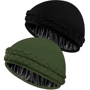1pack/2pack Soft Silk Satin Halo Turban Wrap - Pre-Tied Skull Caps for Men & Women - Comfortable Bonnets for Hair Loss & Stylish Everyday Wear