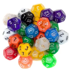 212 MAIN Factory First 25-Pack Random Multi-Color D12 Polyhedral Dice, for Billiards & Snooker Sports & Outdoor Activities