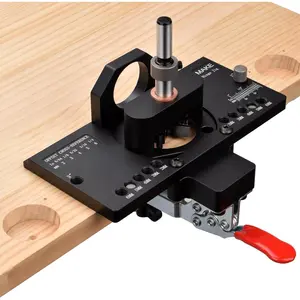 Metal Concealed Hinge Jig with Quick Clamp and Dust Vacuum Adapter - 35mm Cabinet Hinge Drilling Jig for Woodworking Door Cabinet Hinges Mounting Tool