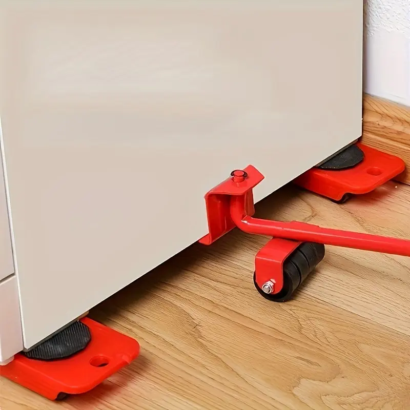 5pcs Heavy-Duty Home Furniture Lifter Set, Metal Furniture Moving Rollers with 360-Degree Rotating Pads, Easy Glide Sofa and Appliance Mover Tool Kit
