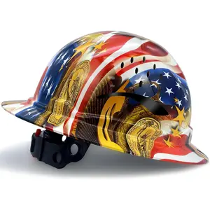 Full Brim Industrial Safety Hard Hat, Vented Lightweight Construction Helmet, 6-Point Suspension Padded Liner, Adjustable Ratchet 52-63cm, Impact Resistant HDPE for Construction Logging Outdoor Work