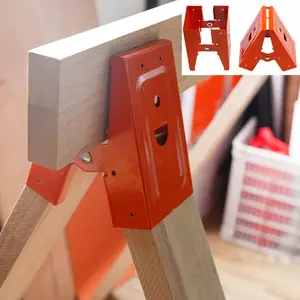 2pcs Sawhorse Bracket, Durable & Easy Metal Brackets for Creating Sturdy & Reliable Sawhorses Woodworking Table Bracket Tools outdoorfun