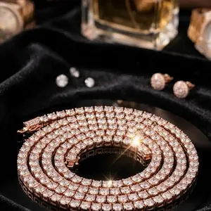 3/4MM Rose Gold Diamond Tennis Chain
