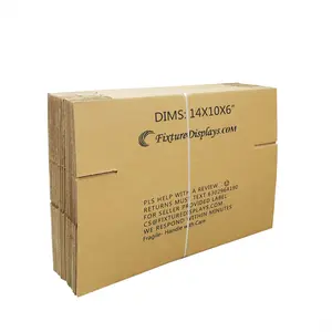FixtureDisplays® 20 Pack 14 X 10 X 6" Printed Shipping Boxes, Singlewall B Flute Cardboard Box for Shipping, Mailing, Packaging and Storage, Custom Size & Print Welcome 14X10X6-20PK-NF