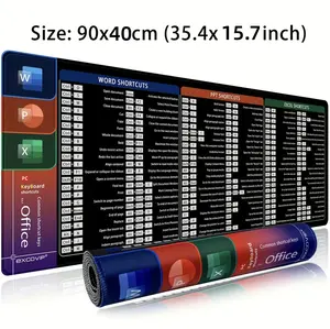 Large Excel Desk Mouse Pad | Large XXL Desk Mat with Cheat Sheet for Office & Gaming | Non-Slip Stitched Edge | Perfect for PC & Spreadsheet Lovers-(35.43"L*15.75"W)