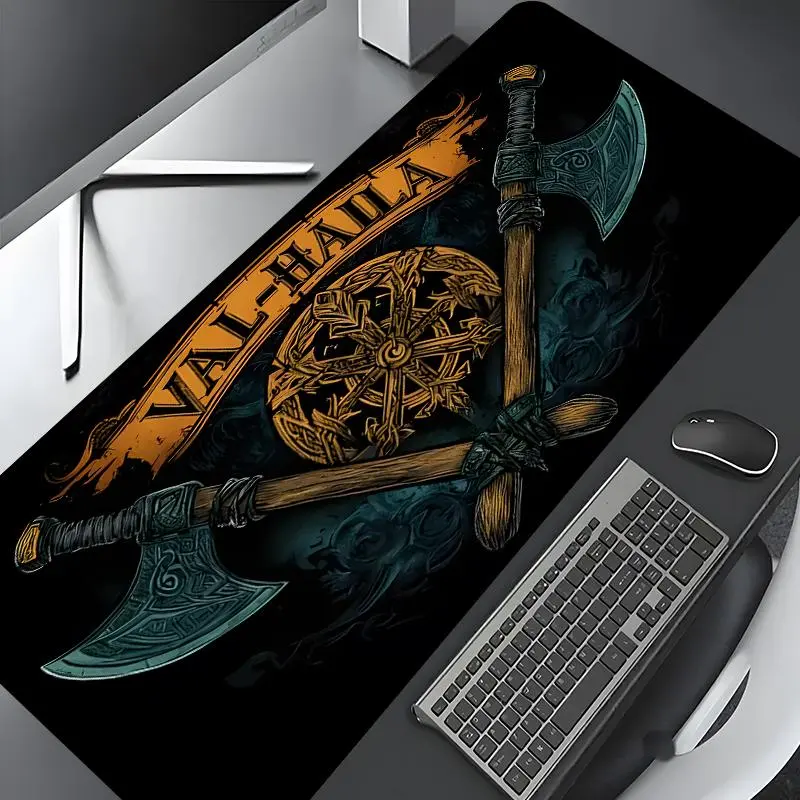 Vintage Viking Pattern Mouse Pad, Rectangle Gaming Mouse Pad, Non-slip Rubber Pad, Desk Mats, Desk Decorations for Home Office, Corporate Work Desk Accessories, Gaming Desk Accessory, Aesthetic Desk Accessories, Desk Accessories