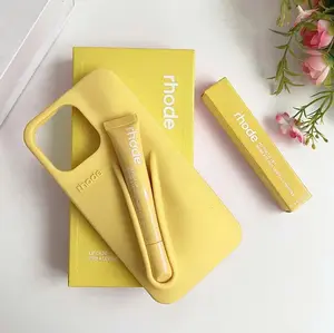 Lip Gloss Silicone Phone Case for iPhone 11–17 – Slim Soft Touch Cover with Integrated Gloss Holder and Daily Protection