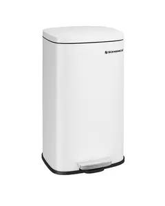 SONGMICS HOME Trash Can with Lid, Stainless Steel Kitchen Garbage Can, Recycling or Waste Bin, Soft Close, Step-On Pedal, Removable Inner Bucket