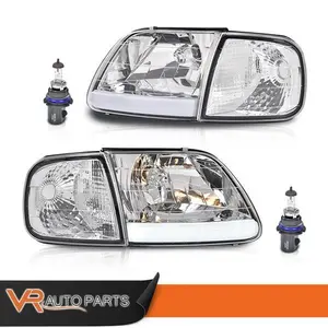 LED Headlights & Corner Lights White Reflector Fit For F150 Expedition 1997-2004