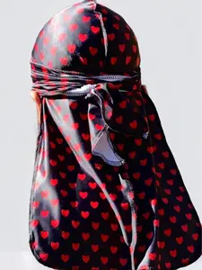 Red Heart Durag  - "Red Heart" Urban Print Pattern Design for Summer Fall Winter Spring